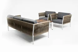 "Касабланка" лаунж-зона плетеная из роупа 5-местная, цвет серый