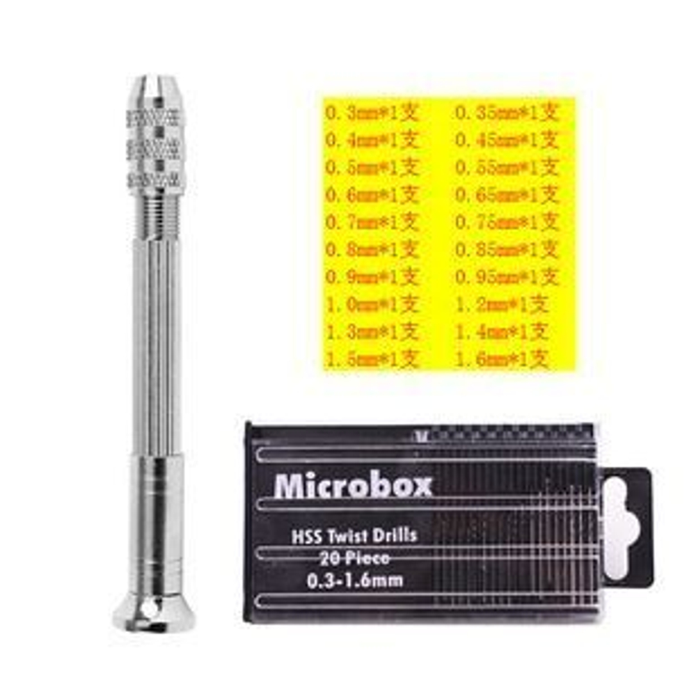 Микродрель ручная + 20 сверл