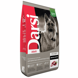 Darsi, сухой корм для взрослых собак крупных пород, Adult, Мясное ассорти, 2,5 кг