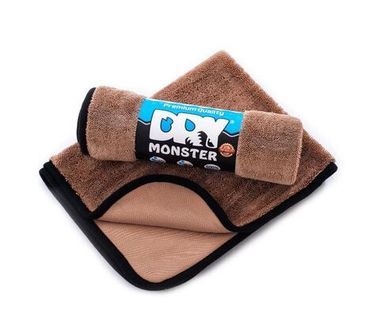 Dry Monster Микрофибра для сушки с оверлоком 55x75см, 650гр/м, коричневая