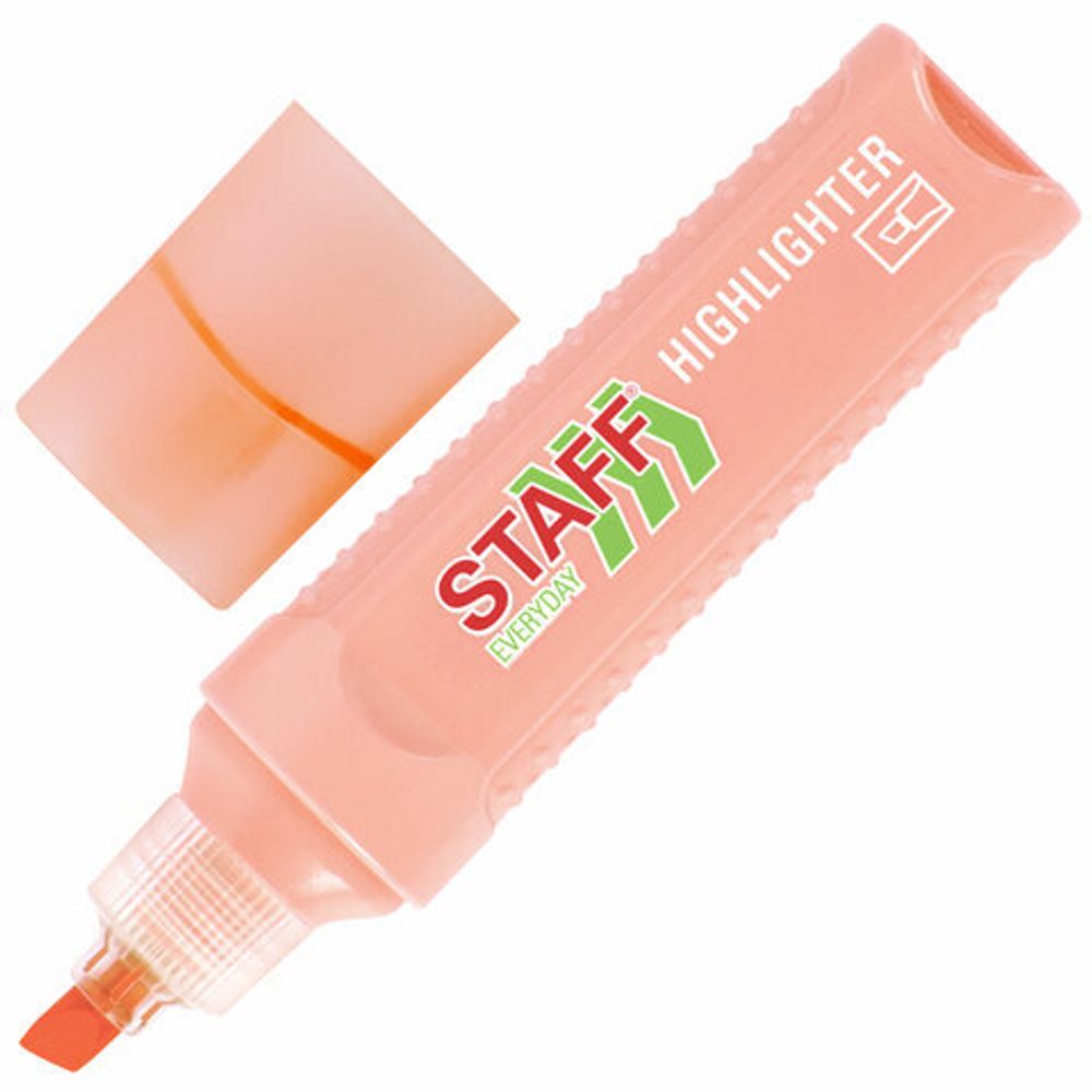 Набор текстовыделителей 4 ПАСТЕЛЬНЫХ ЦВЕТА, STAFF "EVERYDAY HL-707", линия 1-5 мм, скошенный наконечник, 152549