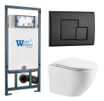 Унитаз с инсталляцией WeltWasser MARBERG 507 + MERZBACH 043 MT-WT + MAR 507 SE MT-BL