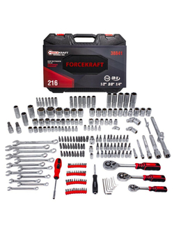 Набор инструментов 216пр. 1/4''3/8''1/2''(6гр.)(4-32мм) FORCEKRAFT FK-38841