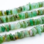 Хризопраз, крошка, размер около 7-8*2-3 мм, цена за отрезок 19 см (1/2 нити)