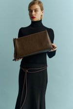 Ремень-шнурок длинный шоколадный