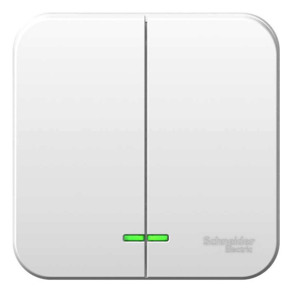 Выключатель 2-кл. ОП Blanca 10А IP20 (сх. 5) 250В с подсветкой бел. SE BLNVA105101