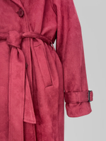 Тренч Koko Be Trendy однотонный длинный замшевый с ремешком