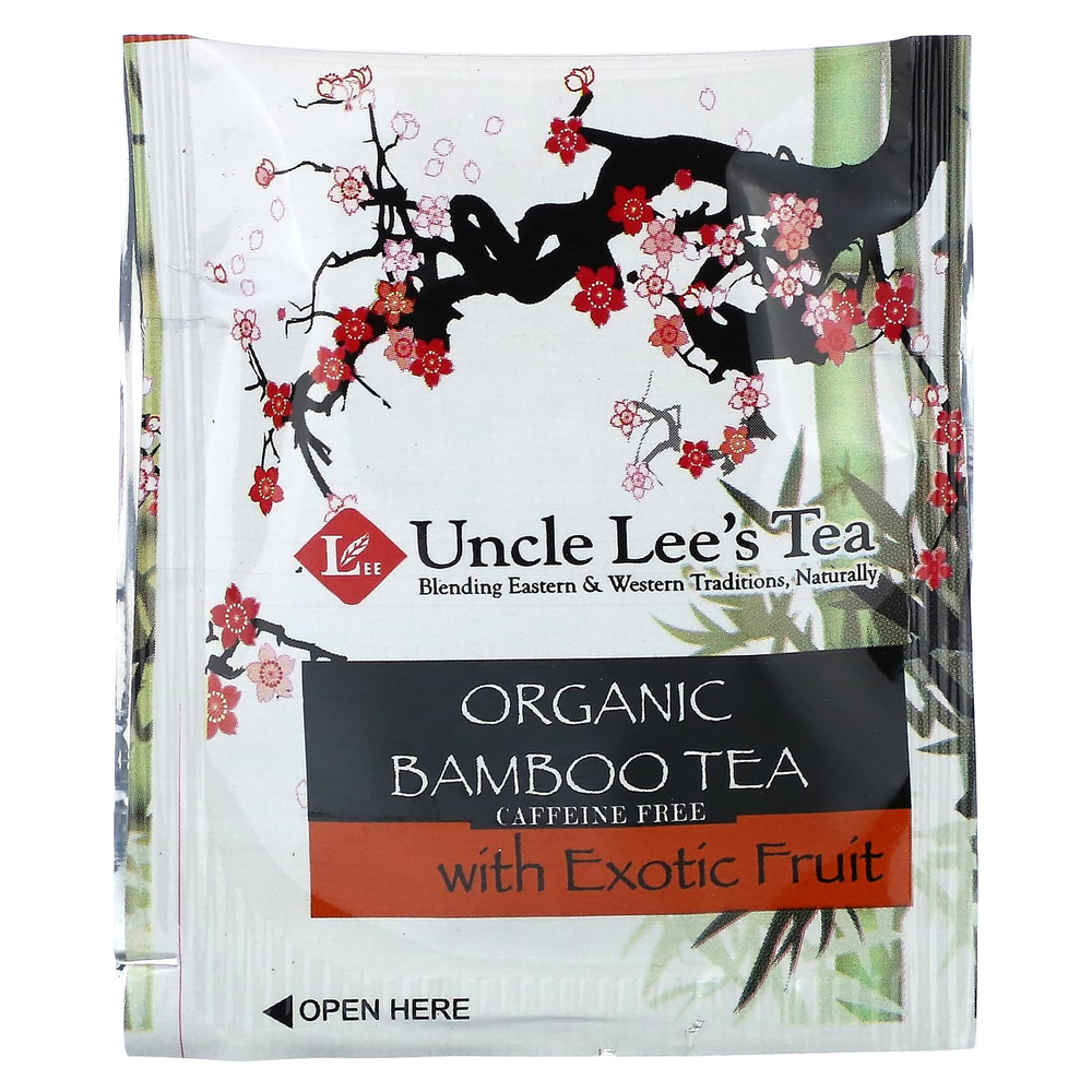 Uncle Lee's Tea, органический бамбуковый чай с экзотическими фруктами, без кофеина, 18 чайных пакетиков, 28,8 г (1,02 унции)