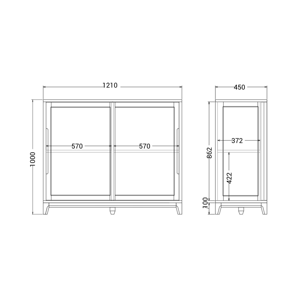 Низкая витрина Case CS160/2