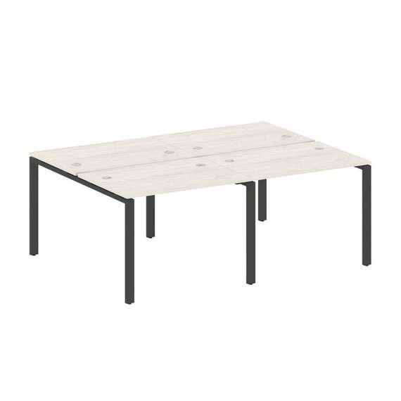 Metal System Рабочая станция на 4 места на П-образном м/к БП.СМ-4.1 Дуб Наварра/Металл Антрацит 2000