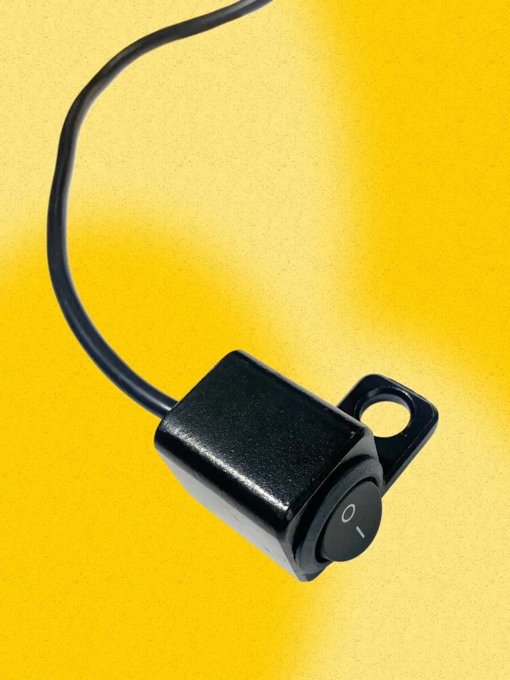 Кнопка тумблер с установкой под зеркало мотоцикла, металлическая, вкл/выкл (Черный)