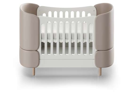 Кроватка-трансформер KIDI Soft (бежевый, экокожа)
