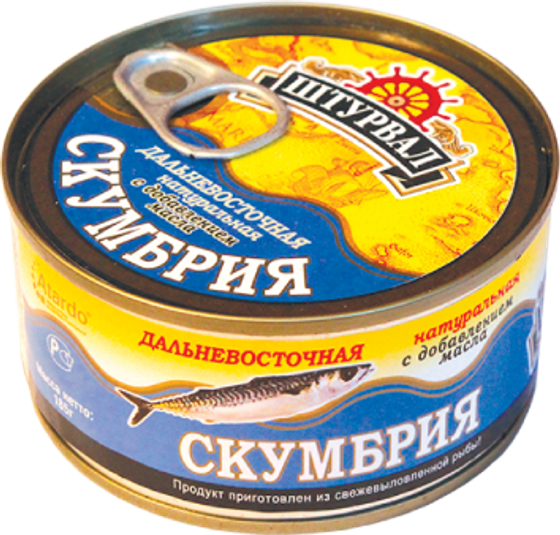 Скумбрия с добавлением масла 185г(24шт) Россия
