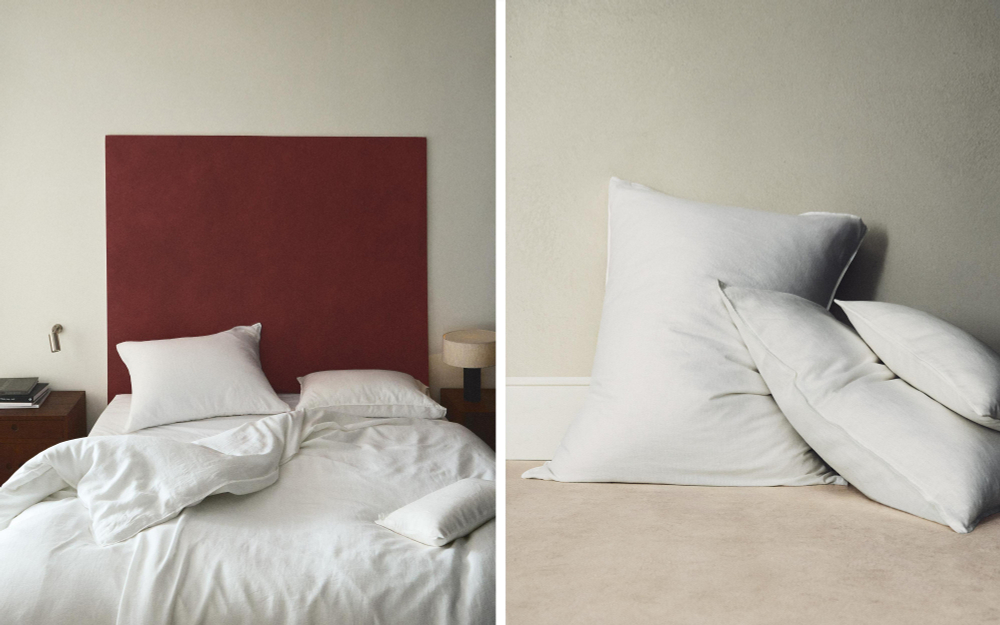 Пододеяльник Zara Home хлопок, лён 100%, однотонный, 6150/088