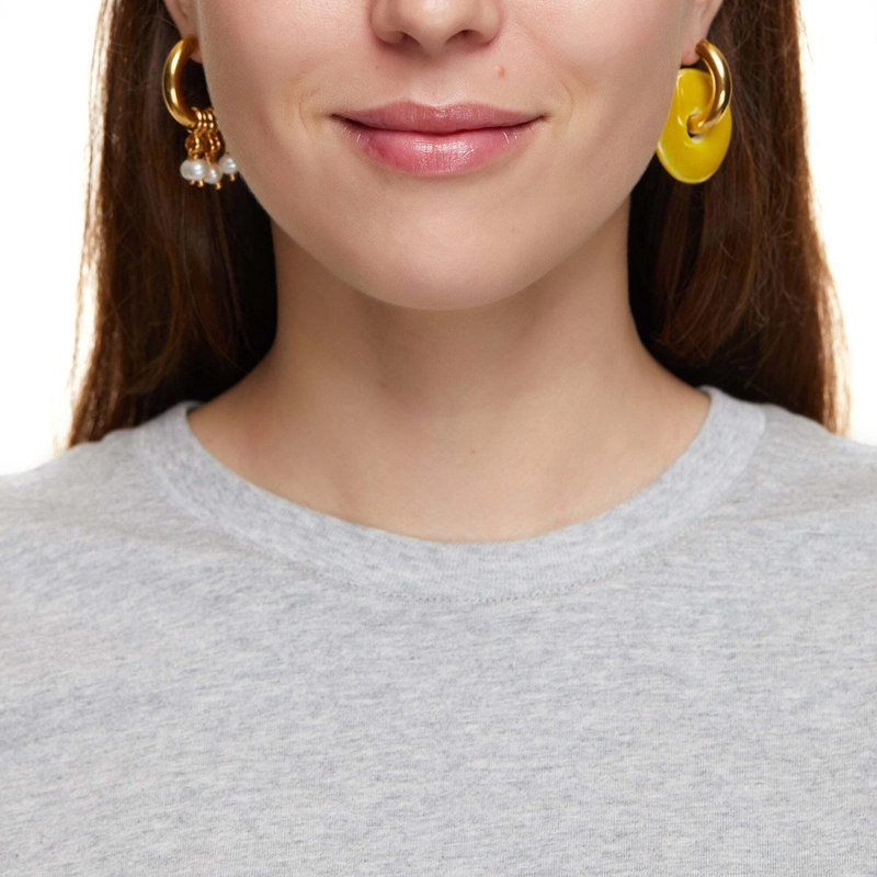 Серьги Желтый Веер