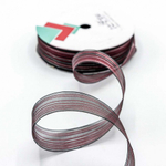 Лента Органза 2,8см х 22м в полоску (Красный, Черный)