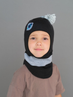Шлем весенний/осенний вязаный (Черный) КЕРО