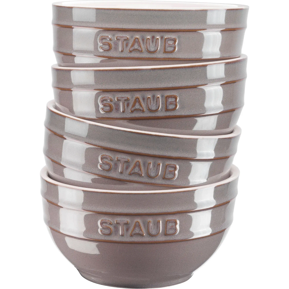 STAUB Набор из 4 сервировочных чаш 12 см античный графит