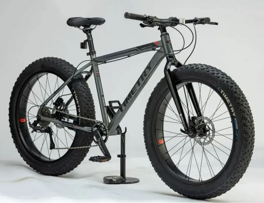 Велосипед 26" TIMETRY TT406 9 ск. серый Фэтбайк