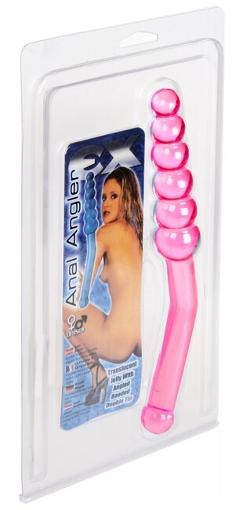 Анальный двусторонний стимулятор Anal Angler ( 23,5 см , прозрачный розовый ) (Цвет: прозрачный розовый)