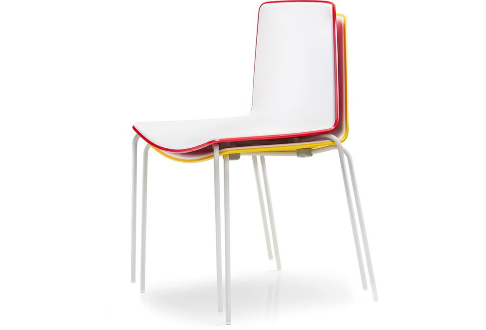 Стул пластиковый Pedrali Tweet, белый, красный, белый