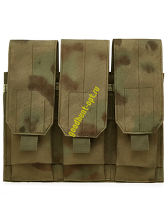 Тактический военный закрытый подсумок под 3 магазина Мох