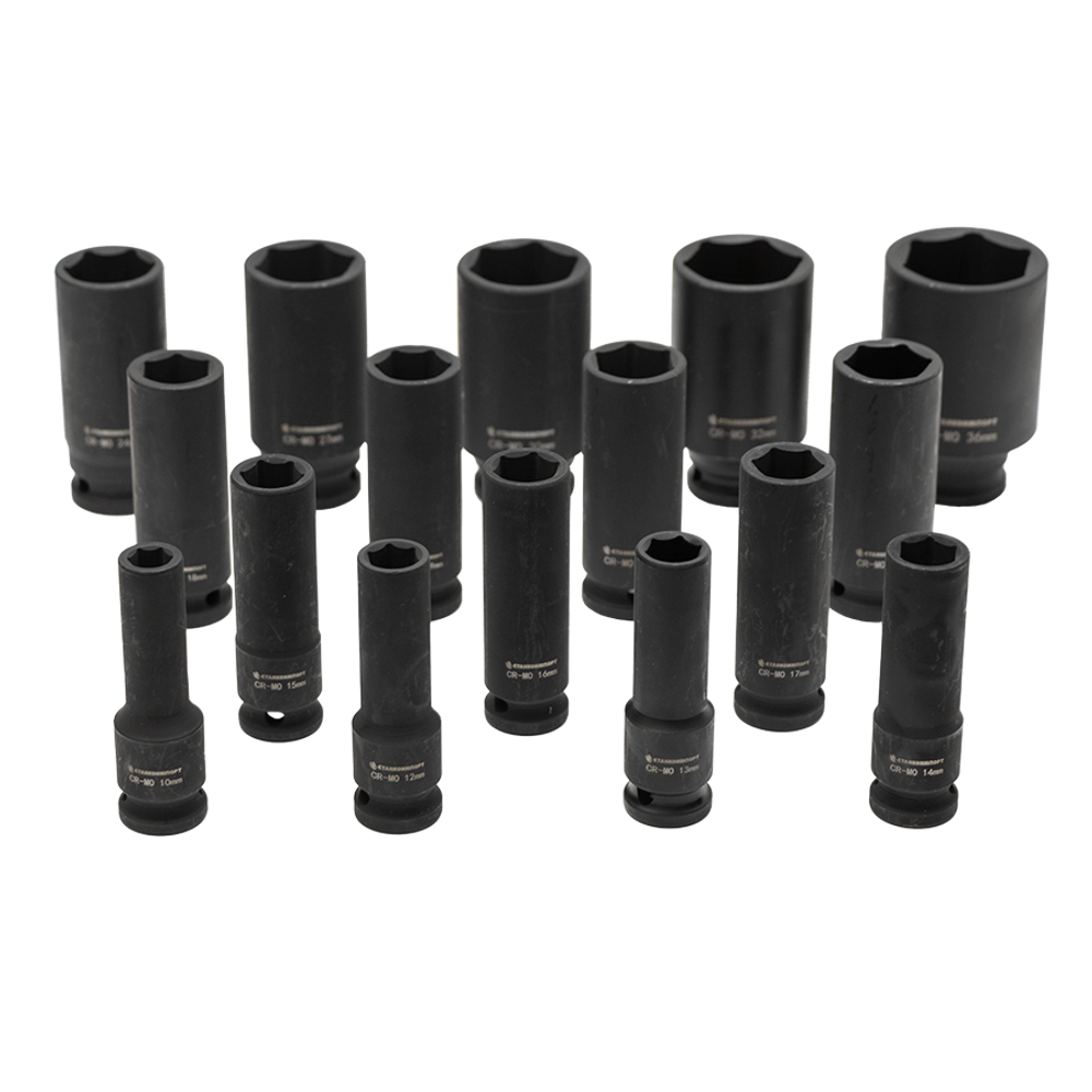 CS122316 Набор длинных ударных головок 1/2"  10-36 мм.