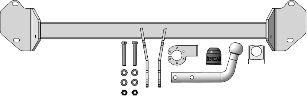 Фаркоп оцинкованный для BMW X1 (F48); X2 (F39) ZincaR.ZB103A