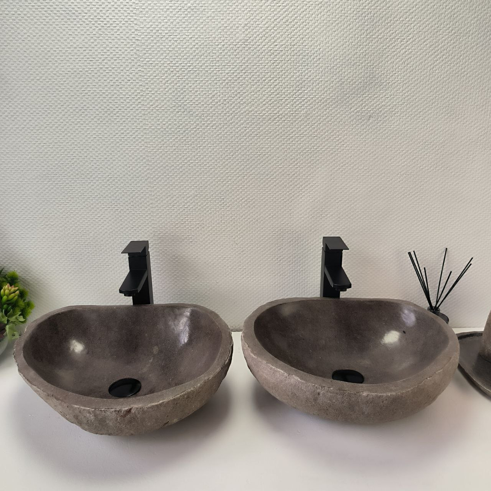 Раковина из речного камня ПАРА! RS-63827 46*39*15 2шт 0126