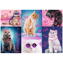 Puzzle "1000 Neon Color Line" - Super cats / Trefl