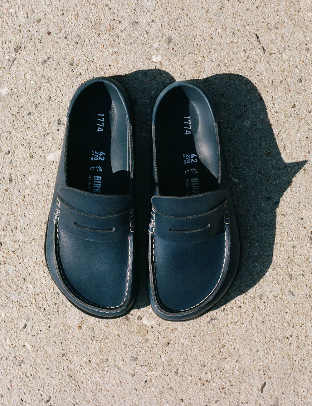 Birkenstock 1774 Naples Wrapped Natural Leather Oiled " Midnight Navy"