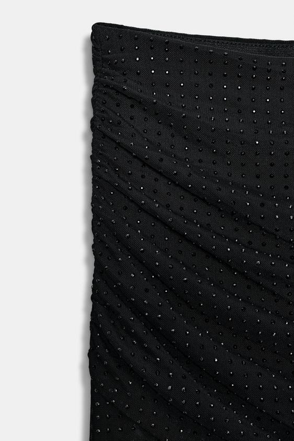 ZARA БРЮКИ ИЗ МЕРЦАЮЩЕГО ПРИСБОРЕННОГО ТЮЛЯ, ЧЕРНЫЙ