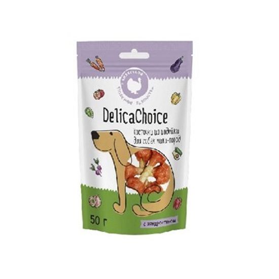 DelicaChoice Лакомство для собак мини пород "Косточки из индейки"