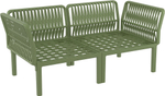 Диван пластиковый двухместный с подушками Siesta Contract Portofino Lounge, зеленый, светло-коричневый