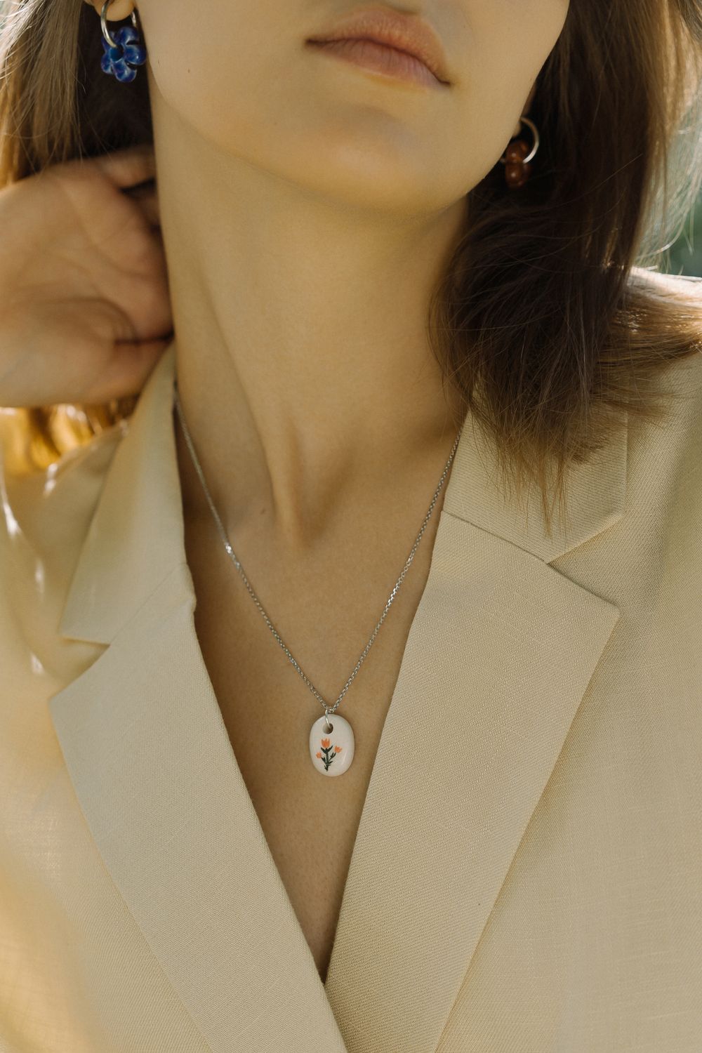 Кулон Цветок, керамика