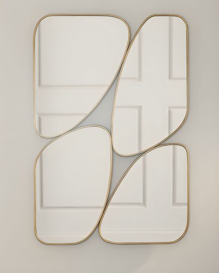 Золотое настенное зеркало “Муан”