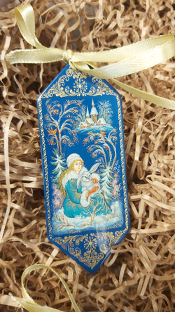 Набор ёлочных игрушек  "Новогодний" №2 с росписью Палех