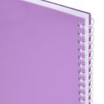 Тетрадь обложка пластик, А4 80 л., гребень мягкий, вырубка для ручки, клетка, BRAUBERG, сиреневый, 405374