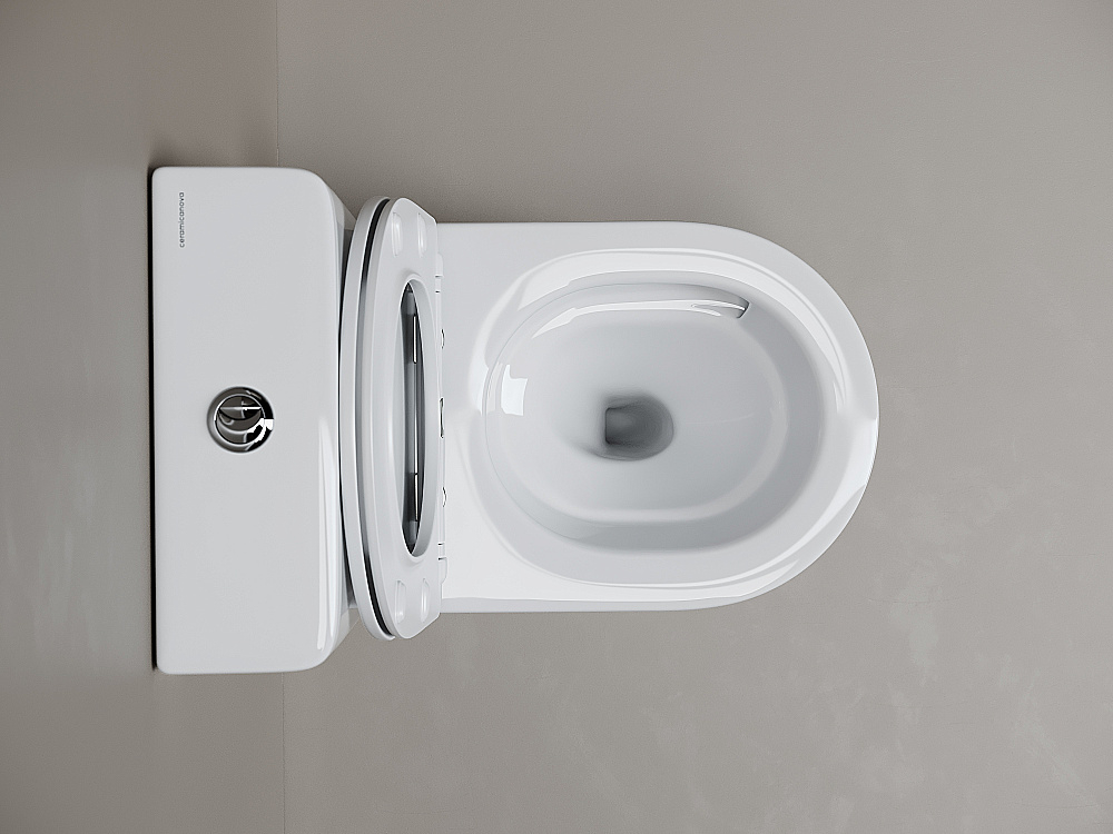 Унитаз напольный Ceramica Nova Mia CN1801T-B/CN1801T-T белый, безободковый, с крышкой микролифт, слив торнадо