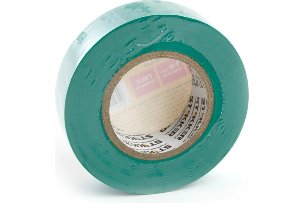 Изоляционная лента STEKKER intp01319-20 0,13x19 мм, 20 м, зеленая 39909