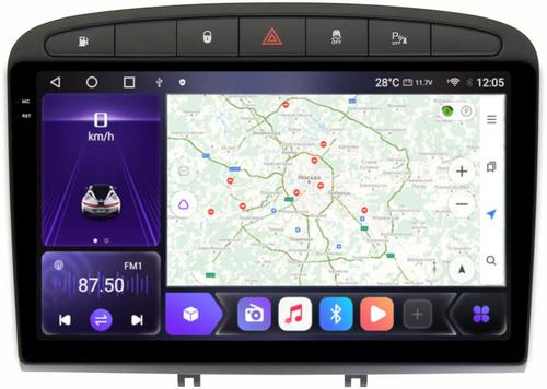 Магнитола для Peugeot 308 2007-2014, 408 2012-2022 - Kuberg OL-9961 QLed+2K, Android 12, Быстрая, CarPlay, 4G SIM-слот