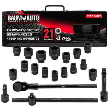 Набор инструментов ударных 21пр. 3/4''(6гр.) BaumAuto##Baum Auto BM-6212-5MPB