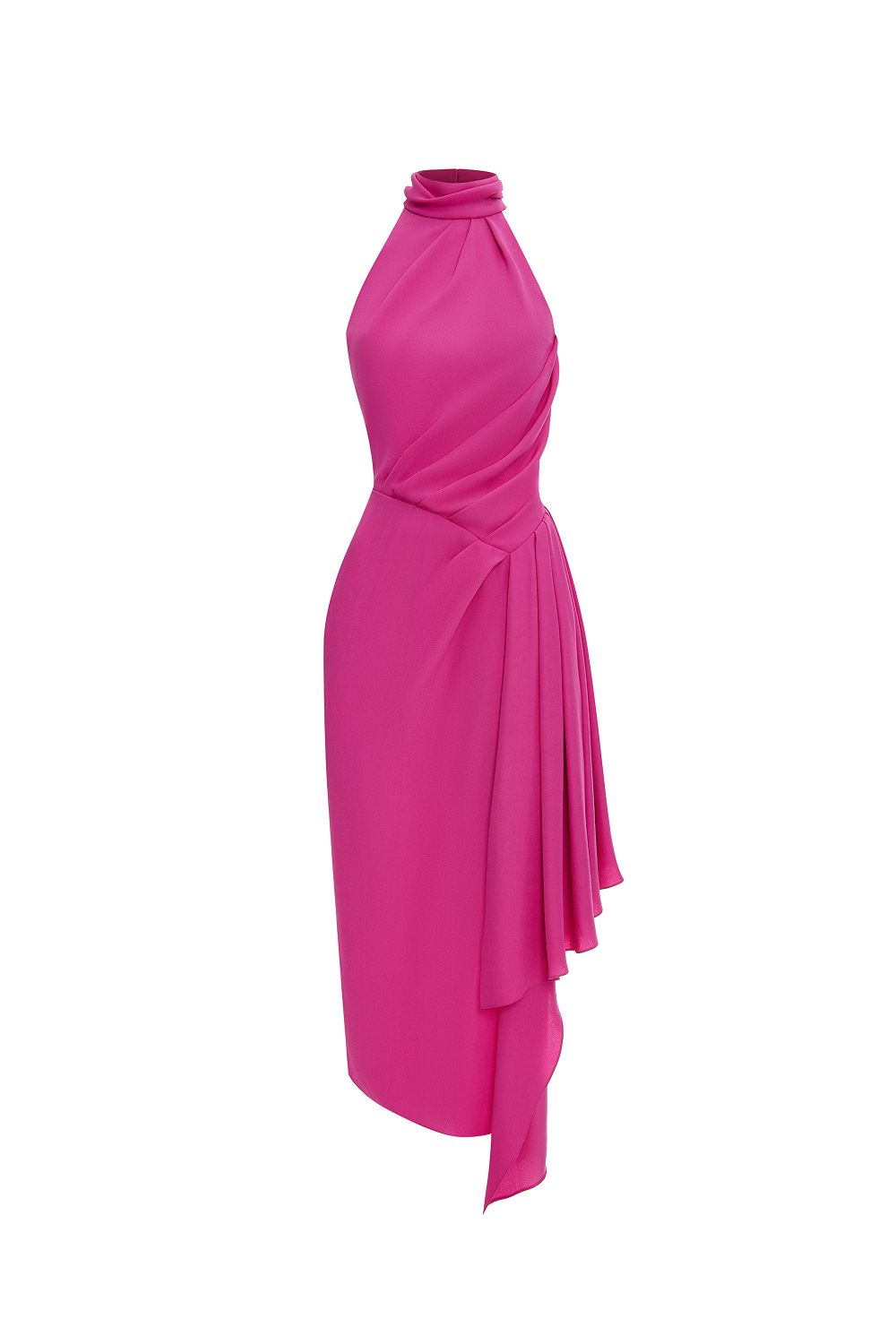 Платье миди из вискозного крепа с драпировкой