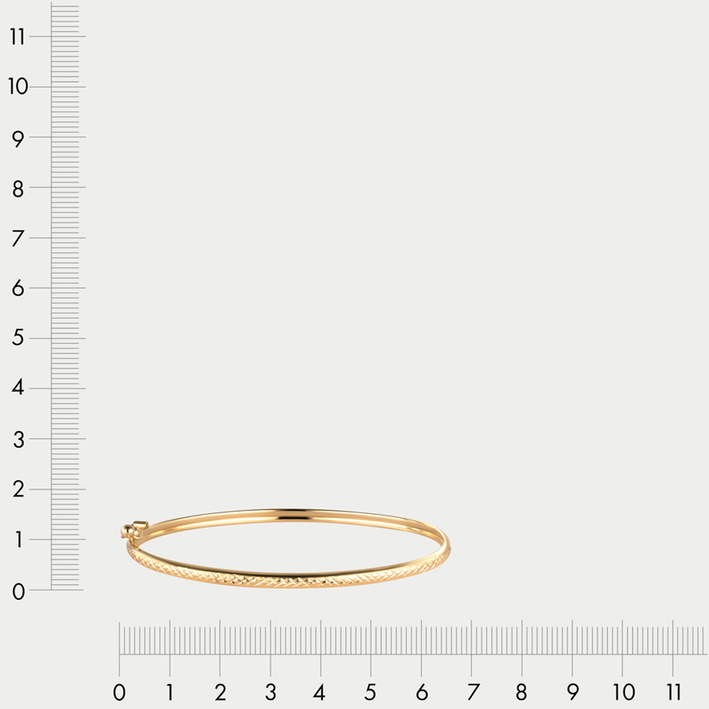Браслет жесткий из желтого золота 585 пробы без вставок для женщин (арт. А 022118Л)