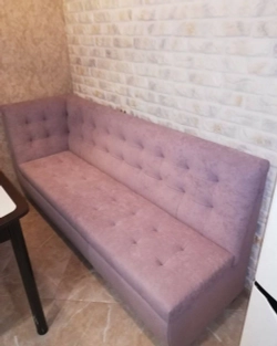 Скамья прямая Спектрум с боковой спинкой (розовая)