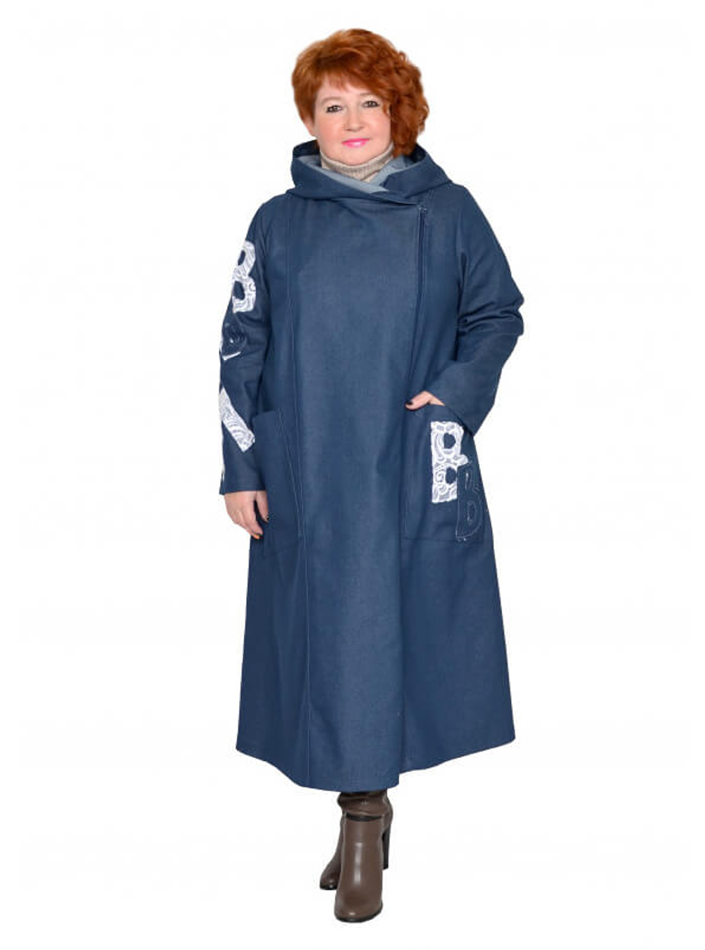 Плащ из джинсовой ткани Литера