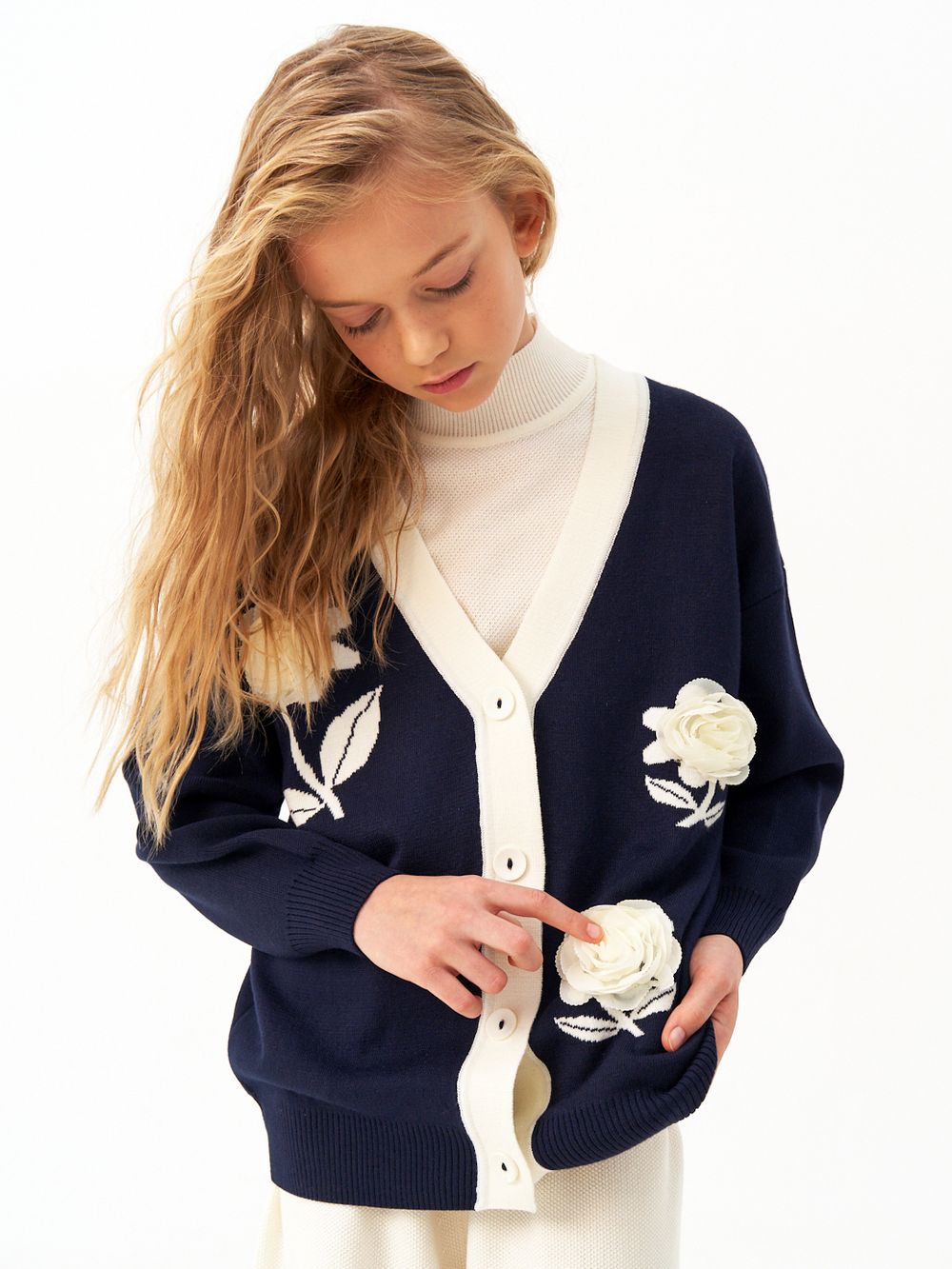 Кардиган для девочки AT1413 синий