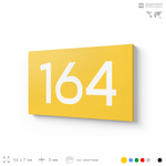 Номер на дверь 164, табличка на дверь для офиса, квартиры, кабинета, аудитории, склада, желтая 120х70 мм, Айдентика Технолоджи