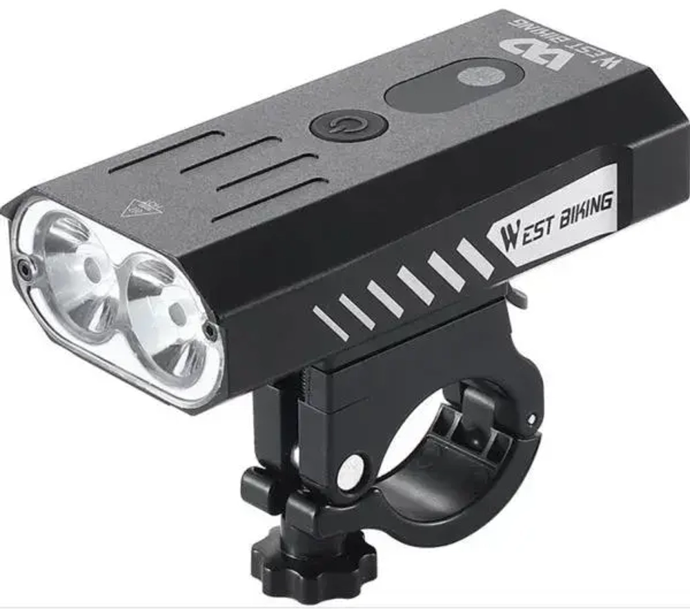 Фонарь велосипедный, передний West Biking YP0701315 (аккум. 4000 mAh, USB)