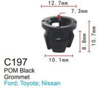 Клипса для крепления внутренней обшивки а/м Форд пластиковая (100шт/уп.) Forsage клипса C0197(Ford)